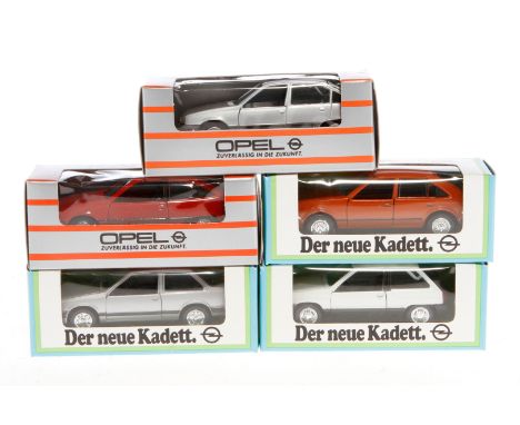 5 Gama Modellautos, 3x 890, 1195 und 1196, Maßstab 1:43, je im OK, Z 2