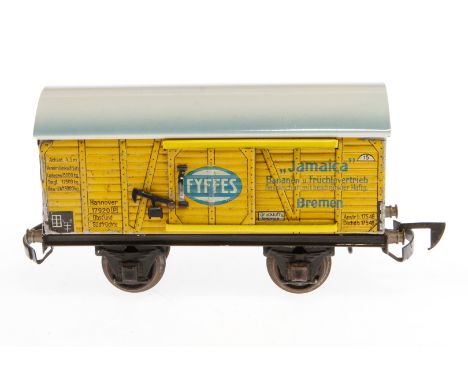 Märklin Bananenwagen 1792 K, Spur 0, CL, Ausführung ohne BRH, mit 2 STH und automat. Kupplung, Dach ersetzt, LS und gealterte