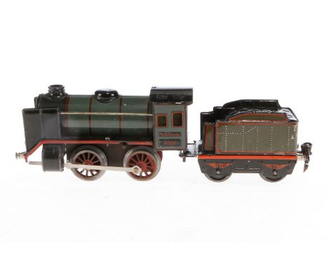 Märklin B-Dampflok R 880, Spur 0, Uhrwerk intakt, blaugrün/schwarz, mit Tender und kW, Z 4