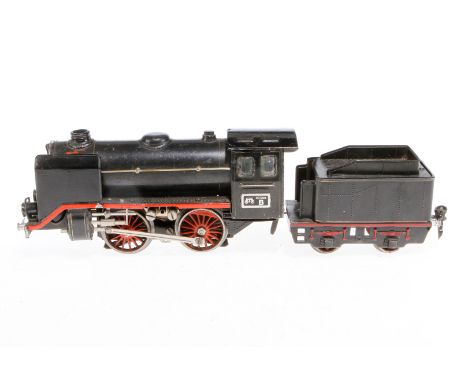 Märklin B-Dampflok R 66/12920, Spur 0, elektr., schwarz, mit Tender, gW und 2 el. bel. Stirnlampen, Z 4