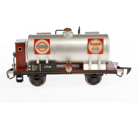 Märklin Standard/Essolub Kesselwagen 1774 K, Spur 0, HL, mit BRH und automat. Kupplung, LS tw ausgeb., gealterter Lack, L 18,