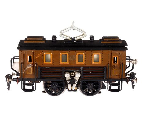 Märklin B E-Lok RS 13030, Spur 0, elektr., braun HL, 1 el. bel. Stirnlampe, starrer Pantograph, gealterter Lack, seitlich Küh