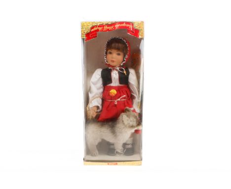 Steiff Rotkäppchen, mit Wolf und Korb, limitierte Aufl., Nr. 353 von 1.000, mit Zertifikat, H 48, OK mit Alterungsspuren, Z 2