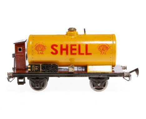 Märklin Shell Kesselwagen 1774 K, Spur 0, HL, mit BRH und automat. Kupplung, 1 Geländerstück und Verschluss vom Hahn fehlen, 