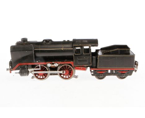 Märklin B-Dampflok R 66/12910, Spur 0, elektr., schwarz, mit Tender und 2 el. bel. Stirnlampen, Z 4