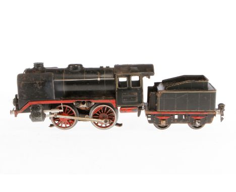 Märklin B-Dampflok R 66/12910, Spur 0, elektr., schwarz, mit Tender, Z 4