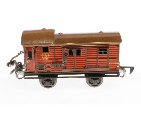 Märklin Güterzug-Gepäckwagen 1790 K, Spur 0, CL, mit 2 AT, 2 STH, Innenbeleuchtung und automat. Kupplung, zusätzlich mit 1 Fi