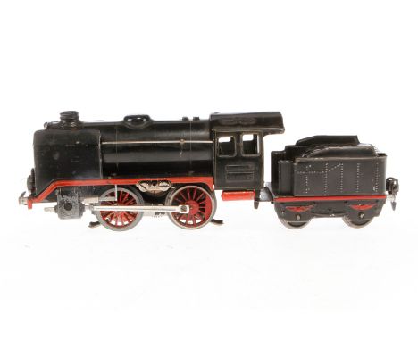 Märklin B-Dampflok R 66/12910, Spur 0, elektr., schwarz, mit falschem Tender, gW und 2 el. bel. Stirnlampen, Z 4