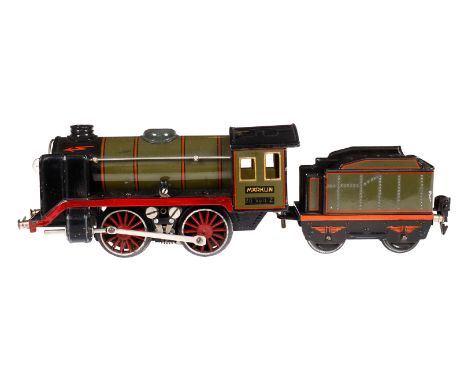 Märklin B-Dampflok R 12900, Spur 0, elektr., oliv/schwarz, mit Tender, kW und 1 el. bel. Stirnlampe, LS und gealterter Lack, 