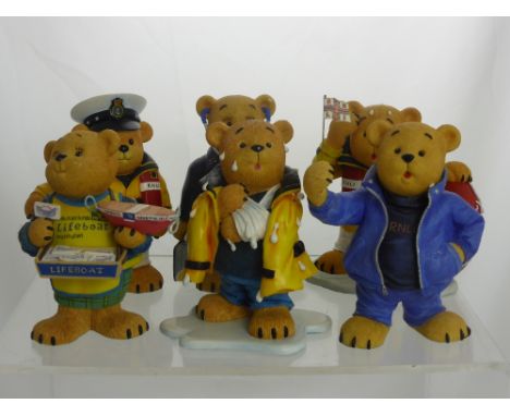 A Collection of Twelve Hand Painted RNLI Bears, including, 'Graham the Honorary Secretary', 'Peter gets a soaking', 'Simon re