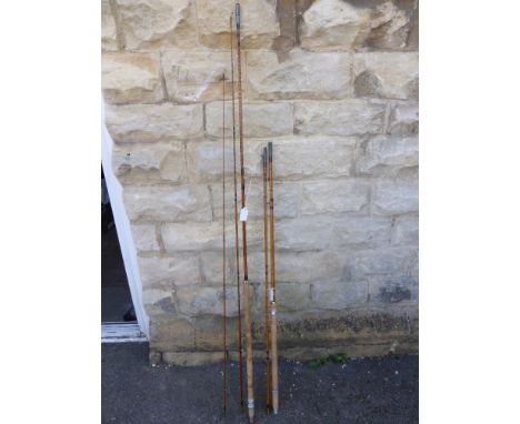 A Vintage Seales Octofloat 3 pce Split Cane Salmon Rod, with inscription "Bought new in 1953 for £4.2s.6d and renovated by B 