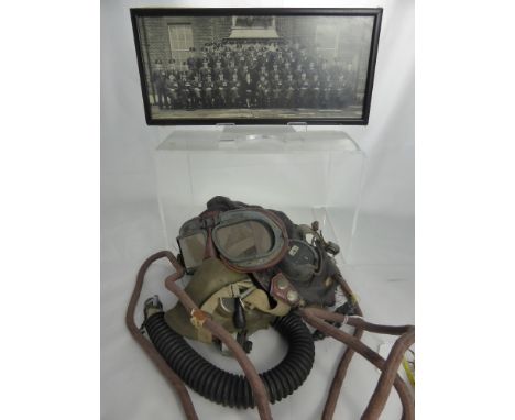 Vintage WWII Spitfire Aviator Helmet and Goggles, the items belonging to John Charles Thorpe (Pike) together with a black and