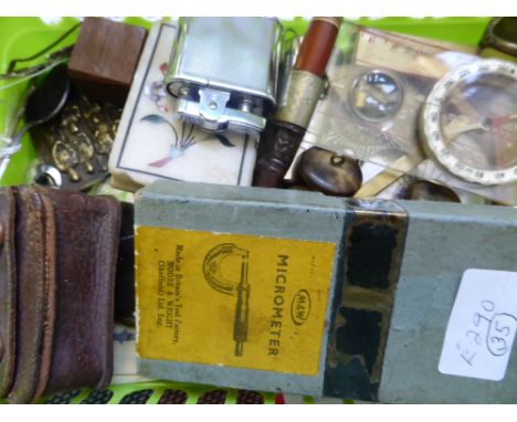 Miscellaneous Items, including miniature Wray periscope, aluminium 50 year calendar military cap badges Kings Own Light Infan