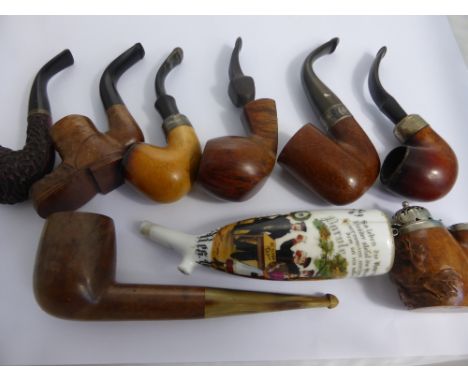 A Gentleman's Lot comprising twelve smoking pipes, including Peterson of Ireland, George Grose, Peterson Block Meerschaum, Du