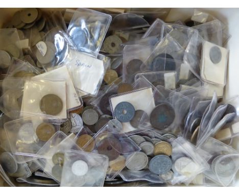 A Large Quantity of Foreign and other Antique and Vintage All World Coins, including some GB and circa 1860 Hong Kong items. 