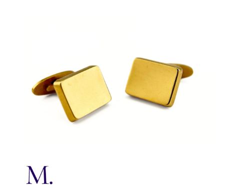 The pair of 18ct gold cufflinks are signed George Jensen and marked for 18ct gold.Weight: 13.1g Size: 17x14mm