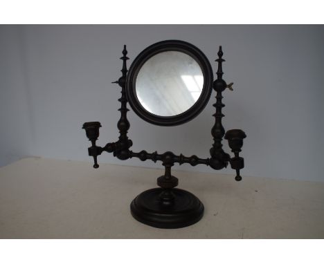 Victorian Bobbin work mirror &amp; candle stick 