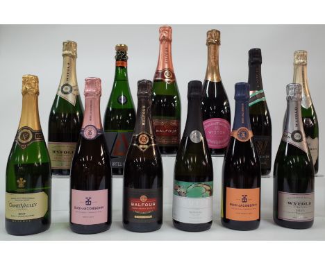 12 BOTTLES ENGLISH SPARKLING WINECamel Valley Brut Reserve 2018; Busi Jaconsohn Wine Estate Rose Extra Brut 2018 and Cuvee Br