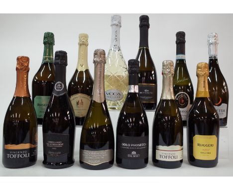 12 BOTTLES PROSECCOToffoli Societa Agricola Gold Extra Dry Millesimato 2020 and Biologico Brut Millesimato 2020; Morrisons Th
