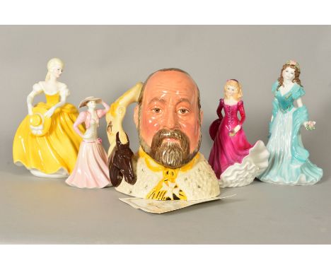 A ROYAL DOULTON LIMITED EDITION CHARACTER JUG, 'Edward VII' D7154, No660/1000, with certificate together with four various fi