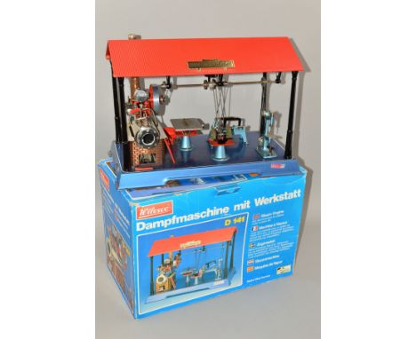A BOXED WILESCO LIVE STEAM ENGINE AND WORKSHOP, (Dampfmaschine mit Werkstatt), No.D141, not tested, appears complete, horizon