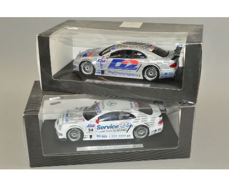 TWO BOXED MAISTO MODELLAUTO MERCEDES-BENZ CLK TOURING CAR MODELS, 1:18 scale, Team D2 CLK-DTM 2000 (B6 969 2115) and Team Ser