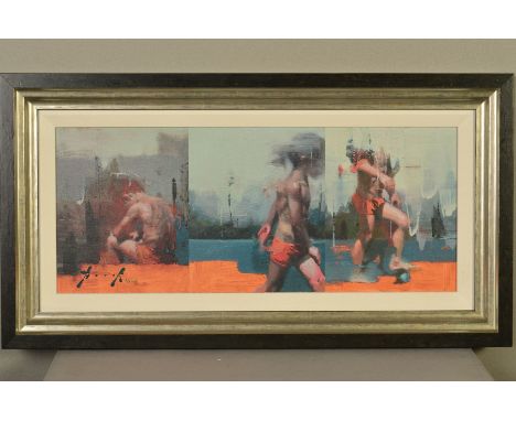 CHRISTIAN HOOK (BRITISH 1971) 'NINO DE RONDA', a limited edition artist proof print 4/20, three studies of a young boy, signe