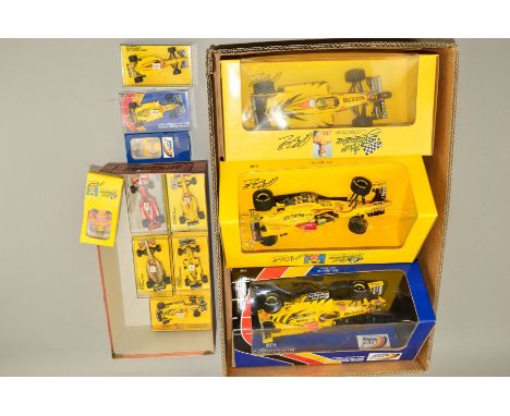 A QUANTITY OF BOXED MINICHAMPS DIECAST 1/18 AND 1/43 SCALE FORMULA 1 RACING CARS FROM THE RALF SCHUMACHER COLLECTION AND THE 