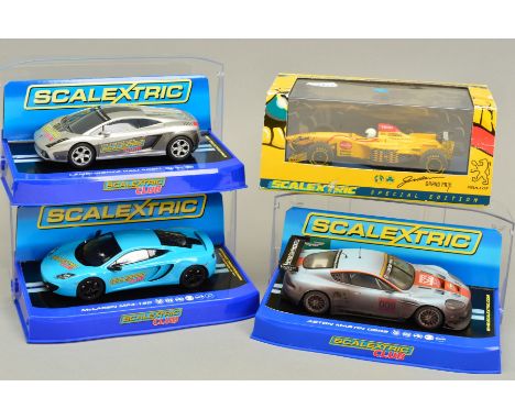 THREE BOXED SCALEXTRIC CLUB MODELS, Lamborghini Gallardo 'Drift', Limited Edition No.1026 of 1500 (C2936), Aston Martin DBR9 