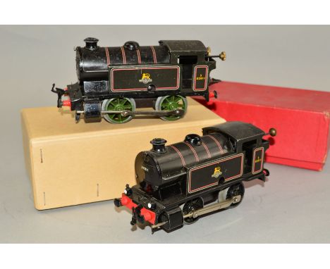 TWO BOXED HORNBY O GAUGE CLOCKWORK NO.40 TANK LOCOMOTIVES, No.82011, B.R. lined black livery, playworn condition, both have h