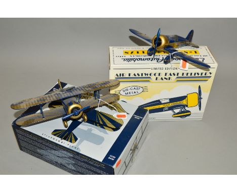 TWO BOXED EASTWOOD AUTOMOBILIA CAST AEROPLANE MONEY BOXES, 'Air Eastwood Flying Circus' Stearman Bi-Plane, No.212000 and 'Air