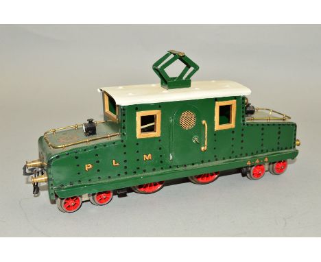 A SCRATCHBUILT O GAUGE CLOCKWORK 4-4-4 LOCOMOTIVE, modelled as a Steeple cab French electric locomotive, based on Hornby chas