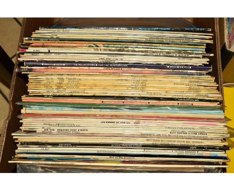 A TRAY CONTAINING OVER NINTY LP'S AND 78'S, from artists such as Little Richard, Chet Atkins, Django Rheinhardt, Buddy Holly,