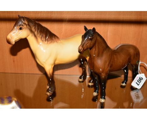 TWO BESWICK PONIES, Dartmoor Pony 'Jentyl' No1642 and Highland Pony 'Machionneach' No1644 (2)