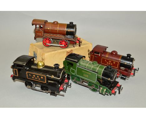 A BOXED HORNBY O GAUGE CLOCKWORK NO.1 TANK LOCOMOTIVE, playworn condition with some paint loss and wear, No.326, L.M.S. maroo