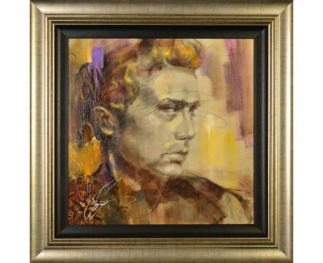 ANNA RAZUMOVSKAYA (RUSSIAN CONTEMPORARY) 'THE OUTSIDER', a portrait study of actor James Dean, signed lower left and verso, a
