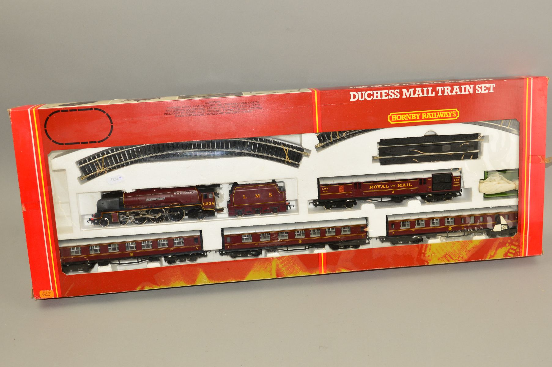 A BOXED HORNBY RAILWAYS OO GAUGE L.M.S. DUCHESS MAIL TRAIN SET, No.R542