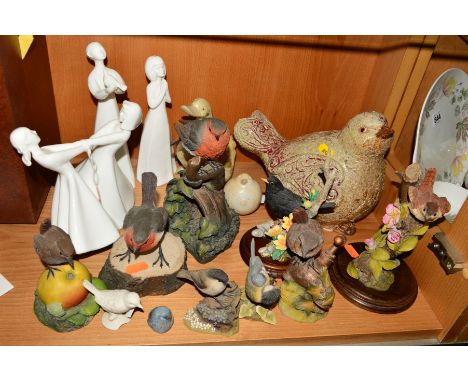 THREE ROYAL DOULTON FIGURES AND A GROUP OF VARIOUS BIRD ORNAMENTS, to include 'Best Friends' HN4060 (figure of the year 1998)