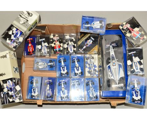 A QUANTITY OF BOXED MINICHAMPS &amp; GODE DIECAST WILLIAMS 1/18 AND 1/43 SCALE FORMULA 1 RACING CARS, assorted models, years 