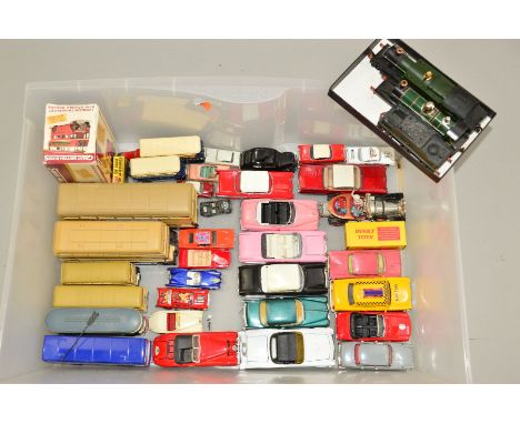 A QUANTITY OF UNBOXED AND ASSORTED PLAYWORN DIECAST VEHICLES, to include Corgi Toys Chitty Chitty Bang Bang Car, No.266, miss