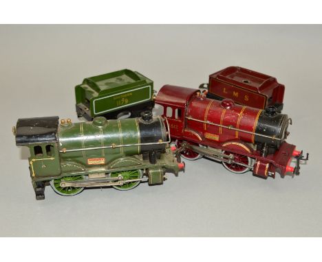 TWO UNBOXED HORNBY O GAUGE CLOCKWORK NO.1 SPECIAL LOCOMOTIVES, playworn condition with paint loss and wear, damage to lining 