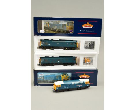 TWO BOXED BACHMANN OO GAUGE LOCOMOTIVES, Class 24 No.5087 (32-428) and Class 25 No.D7667 (32-404), both in blue livery, compl