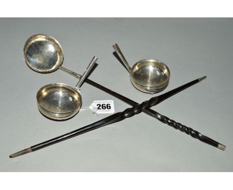 A GEORGE III SCOTTISH SILVER TODDY LADLE, engraved initial under bowl, no handle, maker George McHattie, Edinburgh 1817, toge