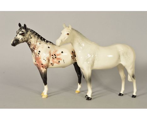 TWO BESWICK HORSES, 'Thoroughbred Stallion' (large) No1772, grey and 'Appaloosa Stallion' No(A)1772, colourway No2 (2)