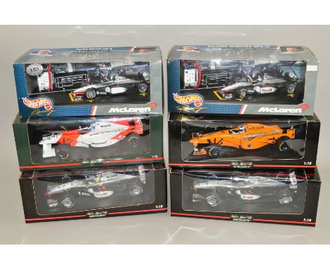 A QUANTITY OF BOXED MINICHAMPS DIECAST 1/18 SCALE MCLAREN COLLECTION FORMULA 1 CARS, to include McLaren MP4/12 Test Car, M. H