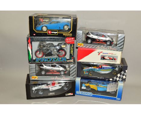 A QUANTITY OF BOXED ASSORTED DIECAST 1/18 SCALE FORMULA 1 RACING AND OTHER CAR MODELS, to include Pauls Model Art/Minichamps,