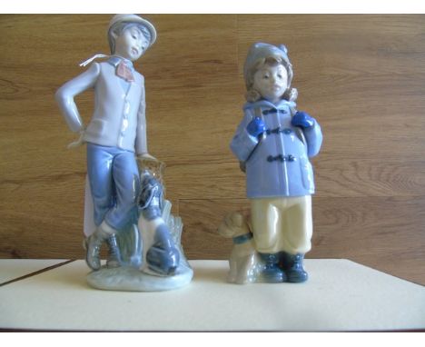 NAO FIGURES OF A BOY &amp; DOG &amp; A GIRL WITH RUCKSACK EST [£12- £25]