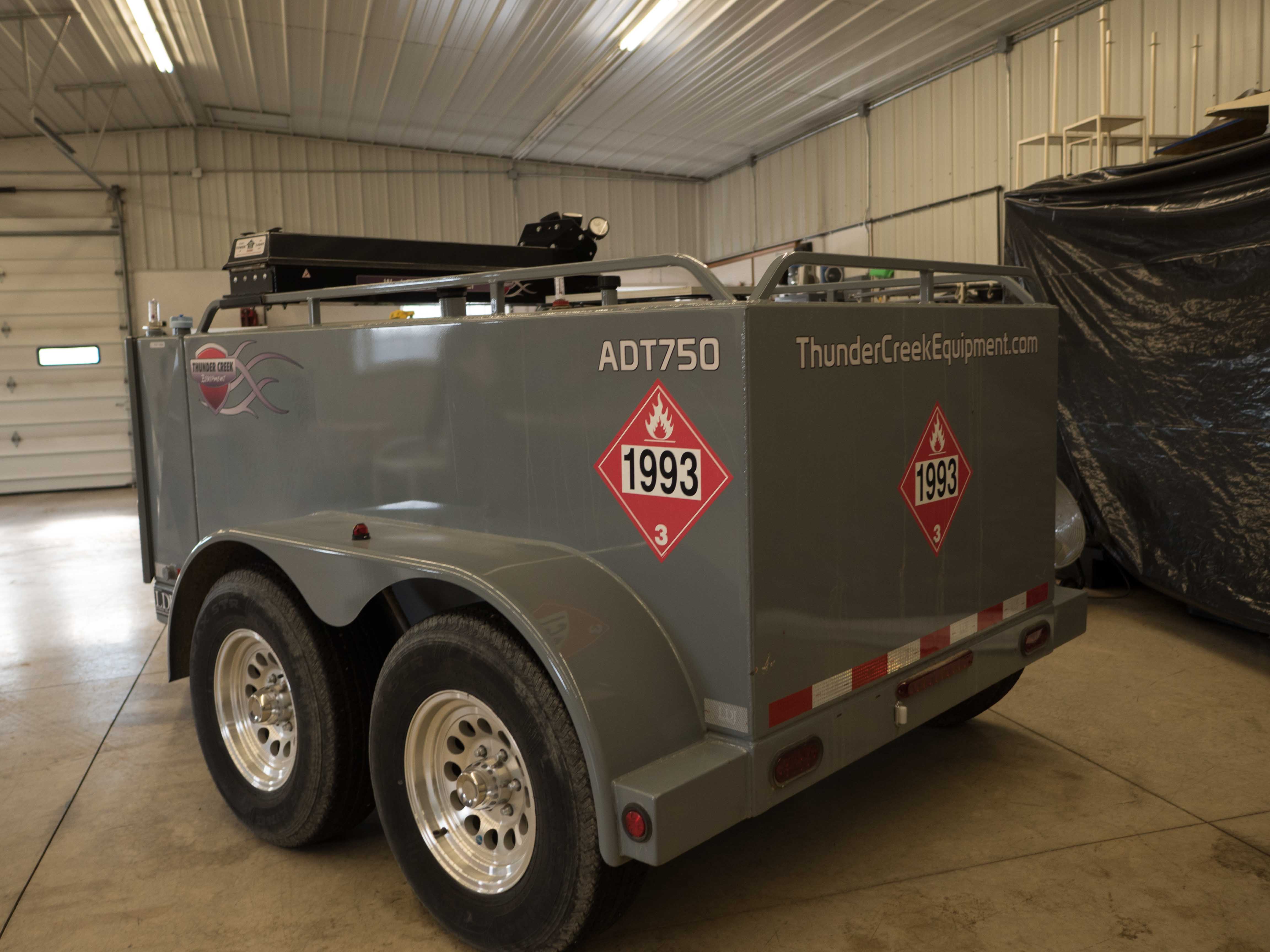 Thunder Creek ADT 750 gallon fuel trailer, DEF tank, solar panels