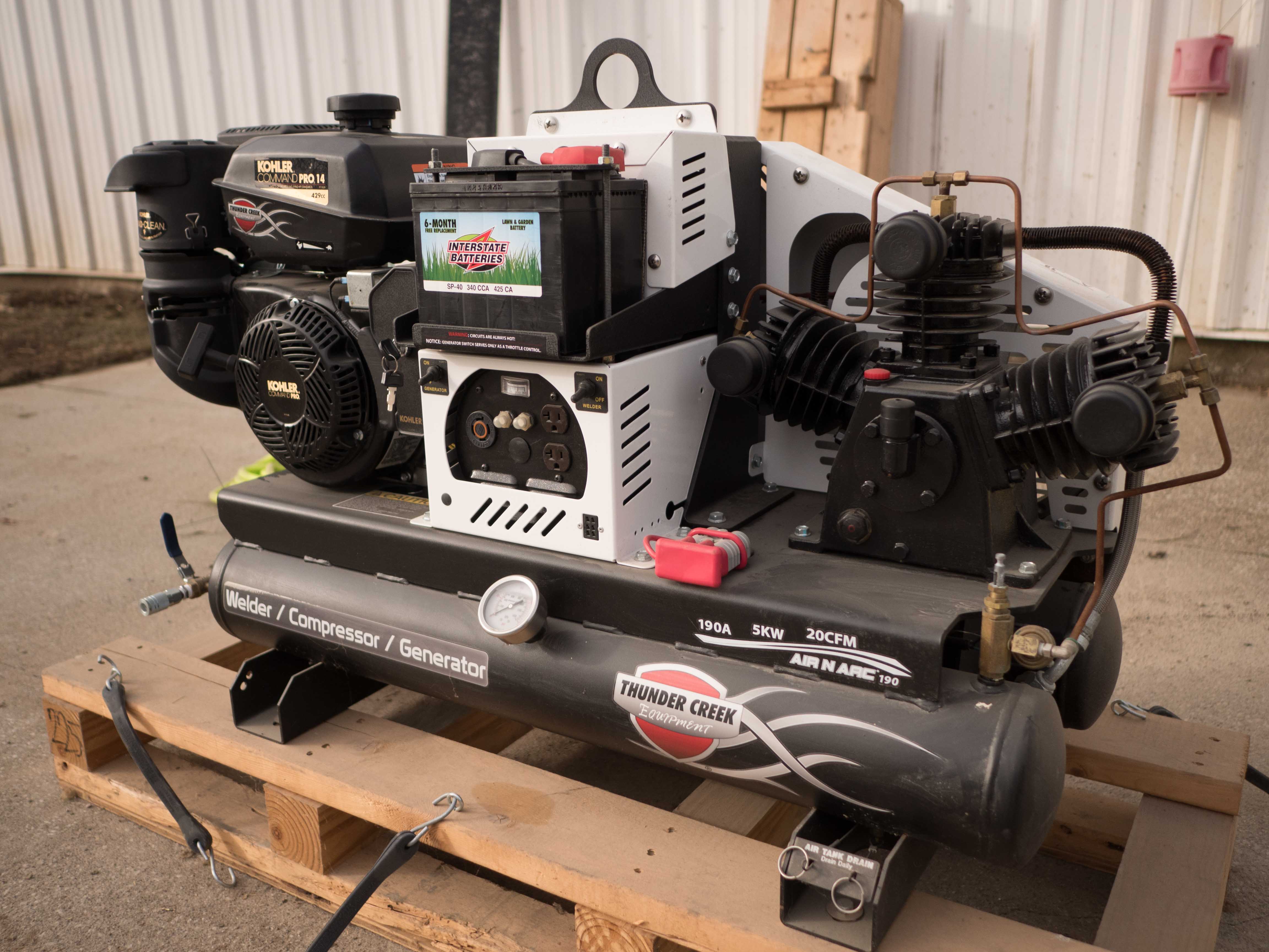 Thunder Creek portable combination welder, generator, & air compressor unit