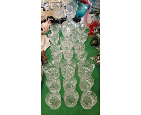 A Suite of crystal glassware, including decanter